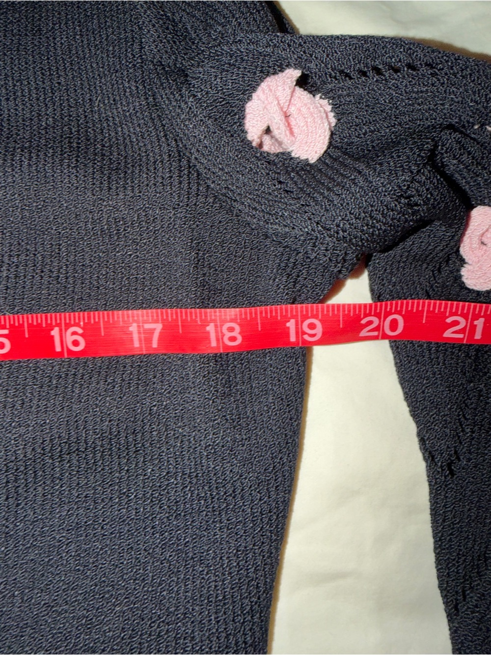 St. John Santana Black Knit Zip Cardigan with Pink Rosette Chevron Cable Sleeve - Picture 7 of 9
